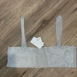 H&M Silver Crop Top